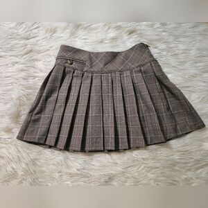 Zara Girls Pleated A-Line Skirt in Brown Sz 8